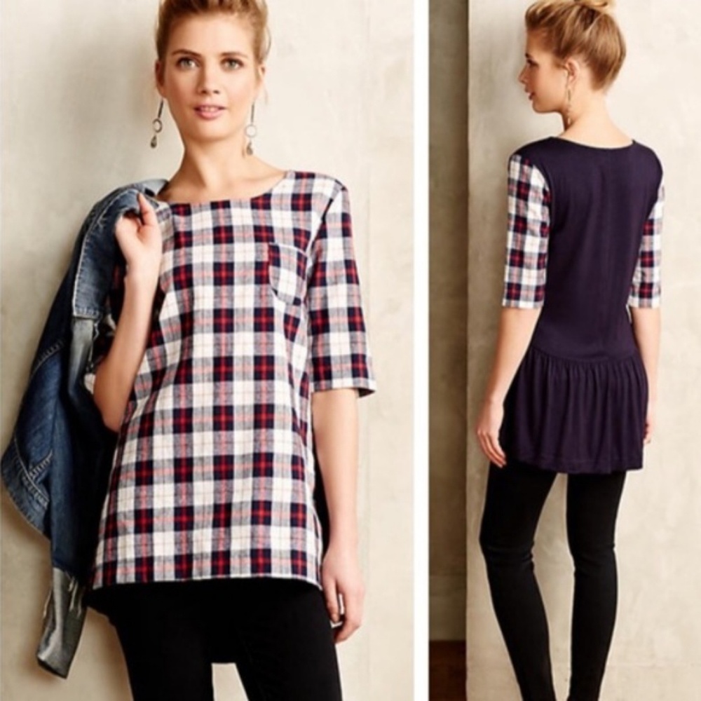 Anthropologie Sunday in Brooklyn Newsprint Plaid